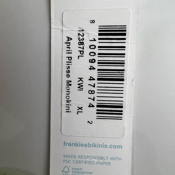 Kiwi (lime green), April Plisse Monokini one piece swimsuit XL - Picture 3 of 5